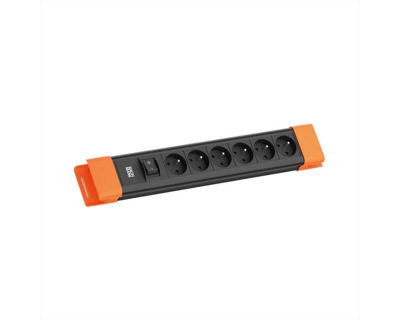 Bachmann CONNECTUS 6xUTE Steckdosenleiste (Kabellänge 2 m), 1xSchalter 2,0m CEE7/7 Schwarz/Orange von Bachmann