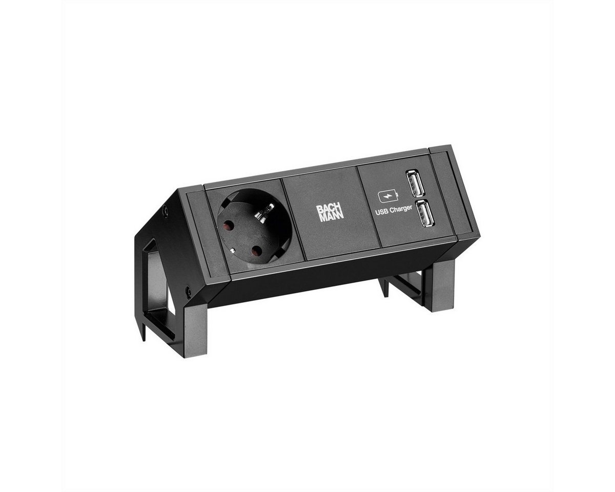 Bachmann DESK2 1x Schutzkontakt 1x USB-Charger Steckdosenleiste (Kabellänge 0.2 m) von Bachmann