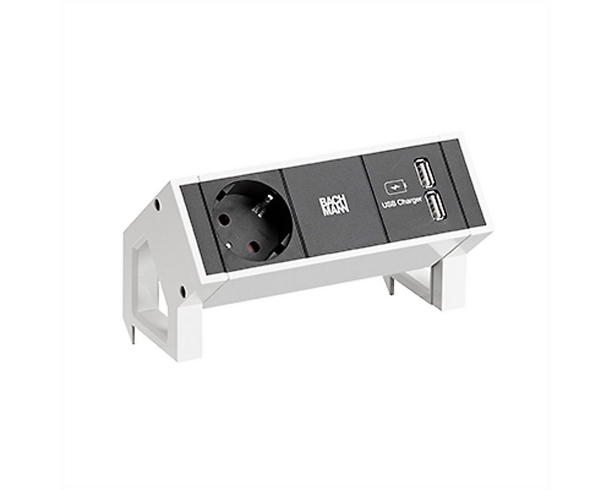 Bachmann DESK2 1xCEE7/3 USB Charger Steckdosenleiste (Kabellänge 0.2 m), Strom 0,2m GST18 RAL9010 von Bachmann