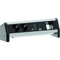 Bachmann Steckdoseneinheit Desk1 sw,2xSchutz.USB,1xCM 902.0182 - 9020182 von Bachmann
