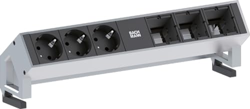Bachmann Steckdosenleiste Schutzkontakt Desk, 902202, Schwarz, Weiß von Bachmann