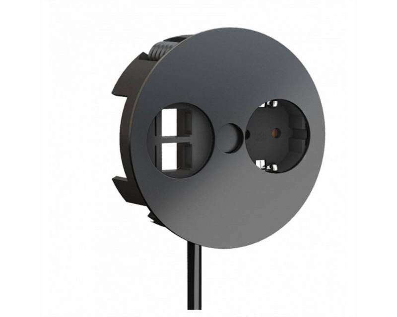 Bachmann TWIST 1x Schutzkontakt 2x Keystone, GST18 Stecker Einbau-Tischsteckdosenleiste (Kabellänge 0.2 m) von Bachmann