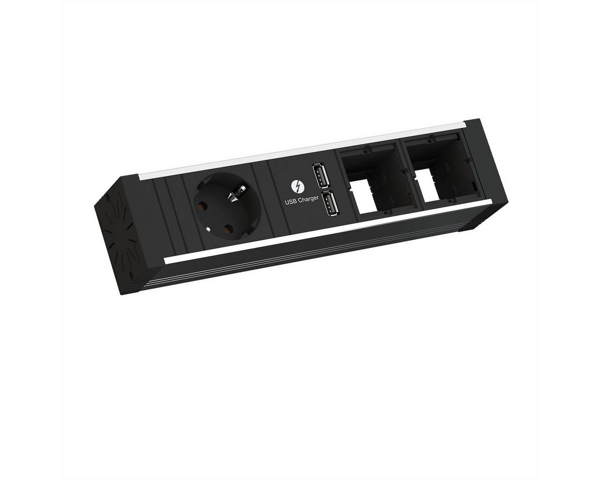 Bachmann VENID 2x Schutzkontakt, 2x ABD 1x USB-Charger Einbau-Tischsteckdosenleiste (Kabellänge 0.2 m) von Bachmann