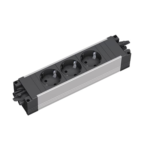 Bachmann Steckdosenleiste Step ALU 3-Fach GST18 Schwarz 906.18815 (modulares Stecksystem mit vielseitiger Anwendung und robustem Aluminiumprofil) alte Artikelnummer: 336.039 von BACHMANN