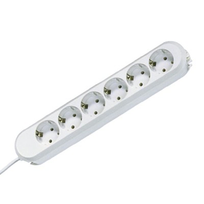Steckdoseneinheit SMART 6xCEE7/3 ws Strom 5,0m CEE7/7 von Bachmann