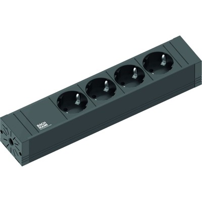 Steckdosenleiste 4-fach schwarz 2m 45° IP20 1,5mm² von Bachmann