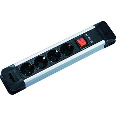 Steckdosenleiste 4f sw CONNECTUS Ein/Aus 2m 35° gedreht IP20 1,5mm² von Bachmann