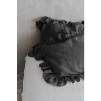 100% Leinen Kissenbezüge Aus Weichem Stonewashed Mit Rüschen, Muttertagsgeschenk von Back2Linen