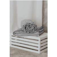 steingewaschenes Leinen Bettlaken, Set Aus Bettlaken Und Spannbettlaken 100% Bio Leinen, Hellgrau, Geschenk Zum Muttertag von Back2Linen