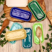 Handgemachte Keramik Löffel Ablage - Bunte Seifenschale Schmucktablett Kochlöffel Halter Sofort Lieferbar von BackBayPottery