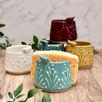 Schwammhalter Mit Kleinem Vogel Für Die Küche - Handy Ständer Seifenschale Schwamm Halter Moderne Bauernhaus Dekoration Sofort Lieferbar Schwammhalter Mit Kleinem Vogel Für Die Küche - Handy Ständer Seifenschale Schwamm Halter Moderne Bauernhaus Dekoration Sofort Lieferbar von BackBayPottery