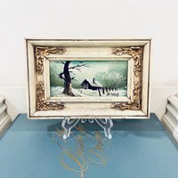 Original Miniatur Ölgemälde Verschneite Winterstalllandschaft Signiert P. Klaus Original Miniatur Ölgemälde Verschneite Winterstalllandschaft Signiert P. Klaus von BackInTimeByAmanda