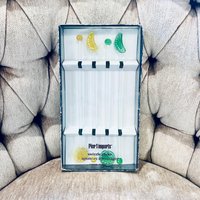 Vintage Pier 1 Importe Swizzle Sticks Zitrone Limettenglas Trinkrührer 4Er Set in Box Vintage Pier 1 Importe Swizzle Sticks Zitrone Limettenglas Trinkrührer 4Er Set in Box von BackInTimeByAmanda