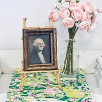 Vintage Portrait Lithographie George Washington Eingerahmt Gold 5 X 4 Gründerväter von BackInTimeByAmanda