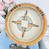 Vintage Roseville Keramik Teller Baby 1900Er Jahre von BackInTimeByAmanda