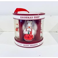Williams Sonoma Schneemann Koch Urlaub Weihnachtsschmuck 4Er Set Nib von BackInTimeByAmanda