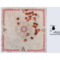 Besticktes Runen Gießtuch. Runenstoff. Vegvisir. Kompass. Weissagung. Nordisch. Gießen Tuch. Asatru. Odin. Odinismus von BackToMagic