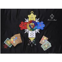 Ткань С Вышивкор Крересшица Розенкреицеров. Таро. Blumenmuster. Sagen. Briefbeschwerer. Anhängerschlaufe. Масонistво. Bestickt. Korb. Medaillons von BackToMagic