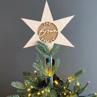 Personalisierter Weihnachtsbaum-Topper - 15 Farben Zur Auswahl von BackYardDesignsStore