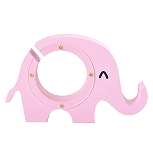 Backbayia Holz Elefant Spardose Sparbüchse Gelddose Kinderzimmer Dekoration Kinder Geschenk (Rosa) von Backbayia