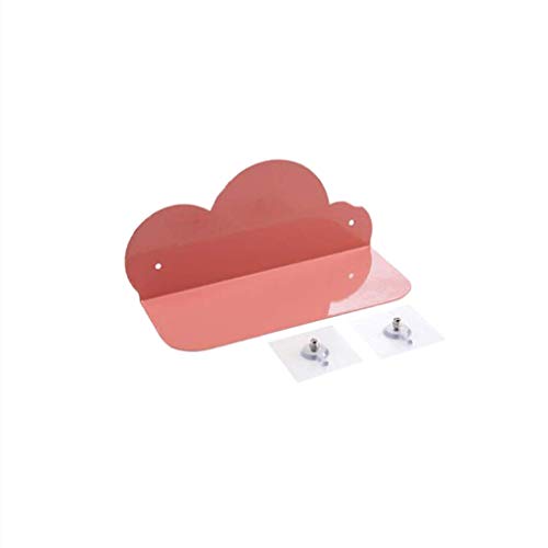 Backbayia Metall Wolke Wandregal ohne Bohren Selbstklebend Bücherregal Schweberegal für Wohnzimmer, Kinderzimmer (Rosa) von Backbayia