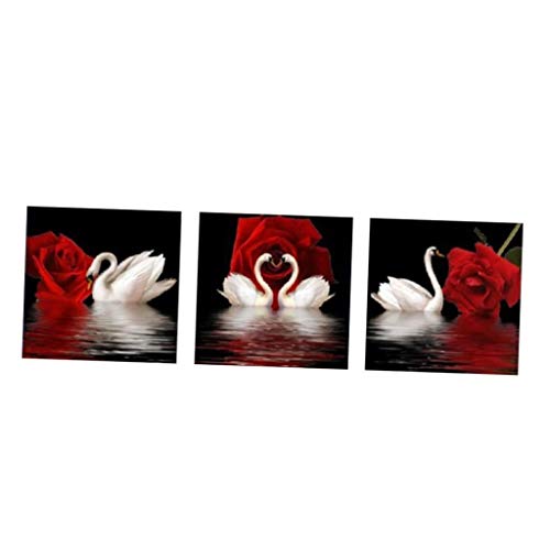 Backbayia Wandbild, 3 Stück, Motiv Swan, Dekoration für den Innenbereich, x-Large von Backbayia