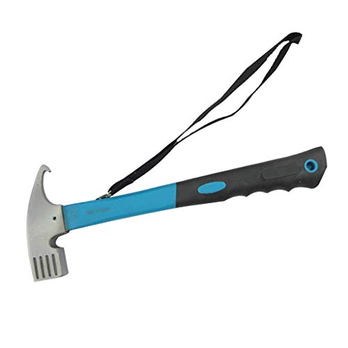 Backbayia Zelthammer, Hammer, Stahlkopf, Hammerhalter für Wanderspieß (blau) von Backbayia