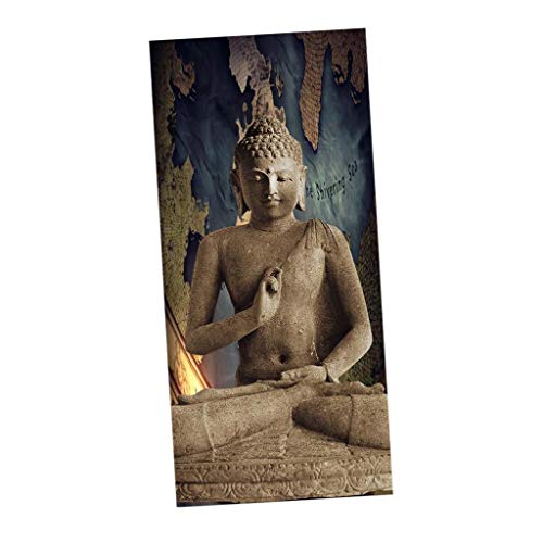 Backbayia Zen Statue Buddha Leinwand Malerei Statue Leinwanddruck für Meditationszimmer Wohnzimmer Esszimmer, 60x120cm von Backbayia