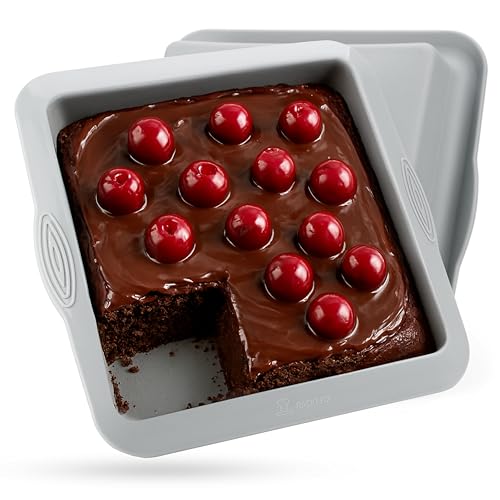 Backefix 20x20 Brownie Backform Silikon, vielseitige Silikon Backform eckig für Brownies und Aufläufe - Ideal für Kuchen, Brownies und herzhafte Gerichte, BPA-frei, lebensmittelecht von Backefix