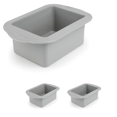 Backefix 2x Brotbackform Silikon 15cm | 2er Set hochwertige Silikon Backform rechteckig, antihaftend, schadstofffrei und spülmaschinenfest | die kleine Kastenform Kuchen von Backefix