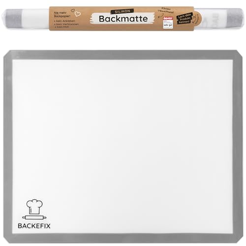 Backefix 40x30 cm Original Backfolie wiederverwendbar Silikon Backmatte BPA frei - einfach, umweltbewusst und gesund backen, spülmaschinenfest von Backefix