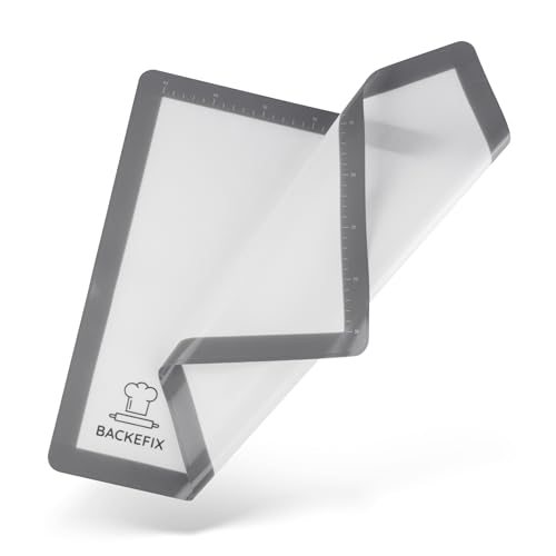 Backefix Silikon Backmatte 40x30 cm | hochwertige wiederverwendbare Silikonbackmatte Schadstoff frei | einfach, umweltbewusst und gesund backen mit Dauerbackmatte | spülmaschinenfest, zuschneidbar von Backefix