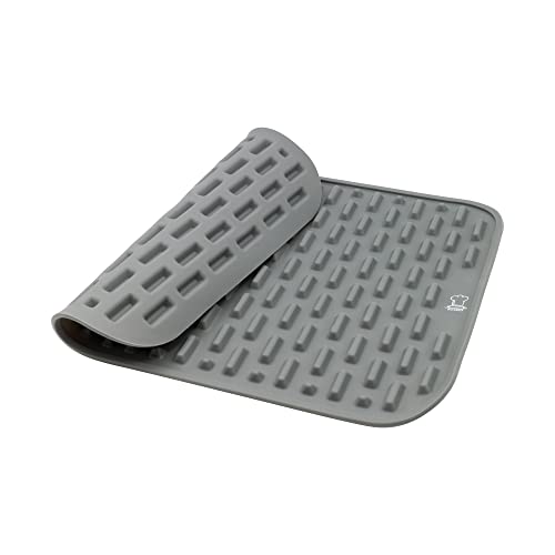 Backefix 40x30cm Silikon Backmatte mit Noppen | fettfreie Ofen Grillmatte zum Backen aller Speisen | Diät unterstützende Noppen Matte | Pyramidenbackmatte für kalorienarmes Backen mit System, grau von Backefix