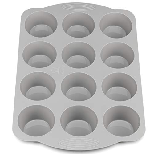 Backefix KOMFORT 12er große Muffinform Silikon für große Muffins je 7,5cm, 4cm hoch | antihaftende Muffinformen Silikon, deutsche Standards, BPA frei | grosse Silikonform Muffins 12, spülmaschinenfest von Backefix