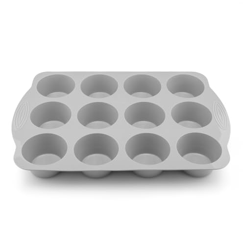 Backefix KOMFORT 12er große Muffinform Silikon für 12 Muffins - antihaftende Muffin Backform BPA frei - große Silikon Backform spülmaschinenfest von Backefix