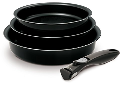 BACKEN Profi 181501 Easy Cook Kochtopf-Set aus 4 Pfannen Aluminium schwarz 30 x 32 x 9 cm von BACKEN