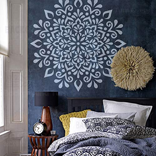 100cm Large Huge Giant Mandala Indian Arabic Ethnic Round Schablonen Schablone Für Wände Große Dekor Fliesen Vorlagen Malerei Farbe Große Bodenbeläge Möbel Vorlage Muster Mandala Muster Holz von BackgroundTurnOver