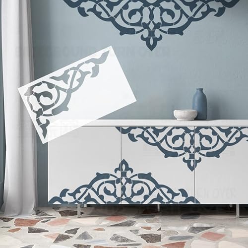 51 cm große, verzierte, ineinandergreifende Barock-Schablonen an der Wand, Dekoration, wiederverwendbar, für Wände, Dekoration zum Bemalen von Möbeln, S575 51 cm große, verzierte, ineinandergreifende Barock-Schablonen an der Wand, Dekoration, wiederverwendbar, für Wände, Dekoration zum Bemalen von Möbeln, S575 von 壁涂鸥 BackgroundTurnOver