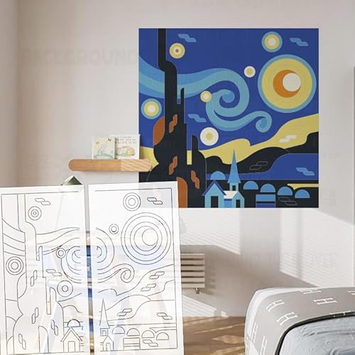 70 cm The Starry Night abstrakte minimalistische DIY-Kunst-Schablonen, Wanddesigns, übergroßer 3D-Effekt, individuelles Wandbild, Gips für Möbel, wiederverwendbar, Heimdekoration, S624 70 cm The Starry Night abstrakte minimalistische DIY-Kunst-Schablonen, Wanddesigns, übergroßer 3D-Effekt, individuelles Wandbild, Gips für Möbel, wiederverwendbar, Heimdekoration, S624 von 壁涂鸥 BackgroundTurnOver