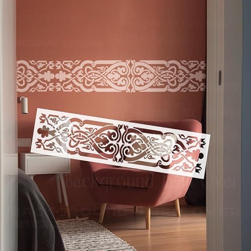 80 cm verschlungene geschwungene Linien, keltische Barock-Bordüre, Trennschablonen für Wände an der Wand, Malerei, Dekorieren zum Bemalen, Basteln, wiederverwendbare Dekoration, S456 80 cm verschlungene geschwungene Linien, keltische Barock-Bordüre, Trennschablonen für Wände an der Wand, Malerei, Dekorieren zum Bemalen, Basteln, wiederverwendbare Dekoration, S456 von 壁涂鸥 BackgroundTurnOver