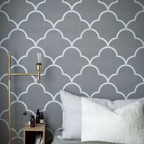 80cm Art Deco Line Linear Cloud Geometric Schablone Schablonen Malen Große Möbel Vorlage Wiederverwendbare Fliesen Bodenbelag Nische Wandmuster Für Die Samen Mandala Wände Große Vorlagen Zum von 壁涂鸥 BackgroundTurnOver