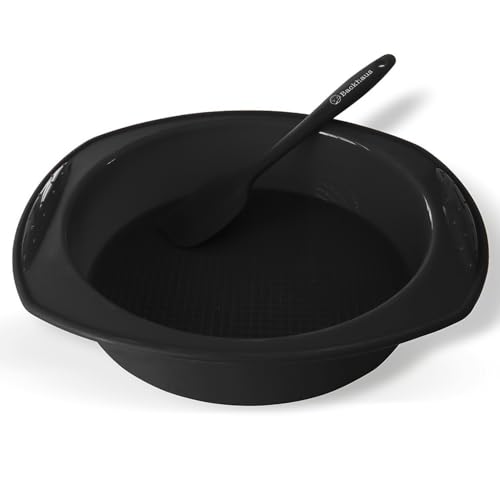 Backhaus FlexBake Obstkuchenform aus Premium Silikon, Antihaft Rundform mit Teigschaber, BPA-Frei Antihaft Tortenbodenform | Schwarz von Backhaus