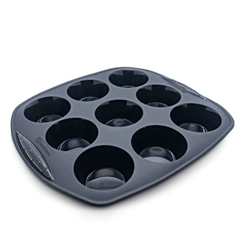 Backhaus Muffinform - Antihaft Silikon Backform für 9 Brownies, Muffins oder Cupcakes aus Platinum Silikon | Schwarz von Backhaus