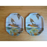 Elite Flying Ducks Mini Tablett X 2 Große Spaß Vintage Boho Chic 70Er Jahre Classic Design Made in England Tea Time Finger Food Cottagecore Retro von BackseatRetro