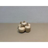 Kleine Vasen Keramik 5 Stück Creme Beige Vintage #a69 von BacktoVintageHannova