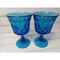 2 Vintage Noritake Perspektive "Cobalt Blue" Eistee Gläser 5" 4Oz Weinglas Zustand Befindet Sich in Gutem | Af10C von BacktoyouShop