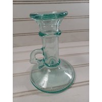 Geschenk Vintage Glas Kerzenständer Vetreria Etrusca Italy Grün Stock Griff 5.5 "Zustand Ist Gebraucht in Gutem Zustand | #16Af(A von BacktoyouShop