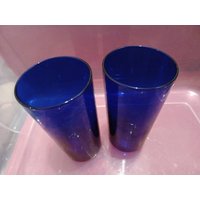 Libbey Cobalt Blue Lot Of 2 Trinkglas Getränkegläser 7" Groß. Zustand Ist in Gutem | 6-2A(D von BacktoyouShop