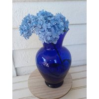 Vintage Kobalt Blau Glas Blumenvase Frühlingsblumen Glasvase 9 "Hoch. Ausgezeichnet Für Ihre Schneiden, Vase Nur Gebraucht von BacktoyouShop