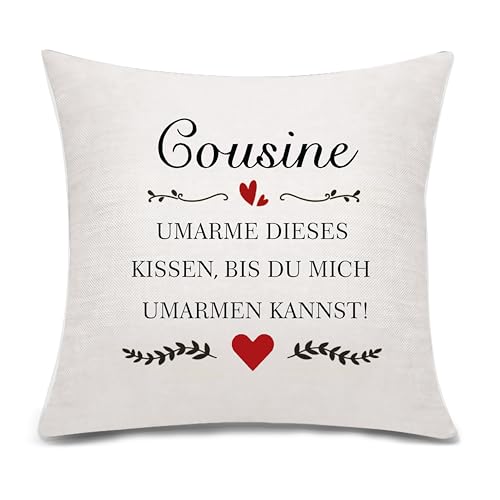 Bacmaxom Geschenk für Cousine für Frauen Mädchen Hug Kissenbezug für weibliche Cousine süße Cousine Geschenk Geburtstag Geschenk Graduierung Geschenk Familie Geschenk (Cousine) von Bacmaxom